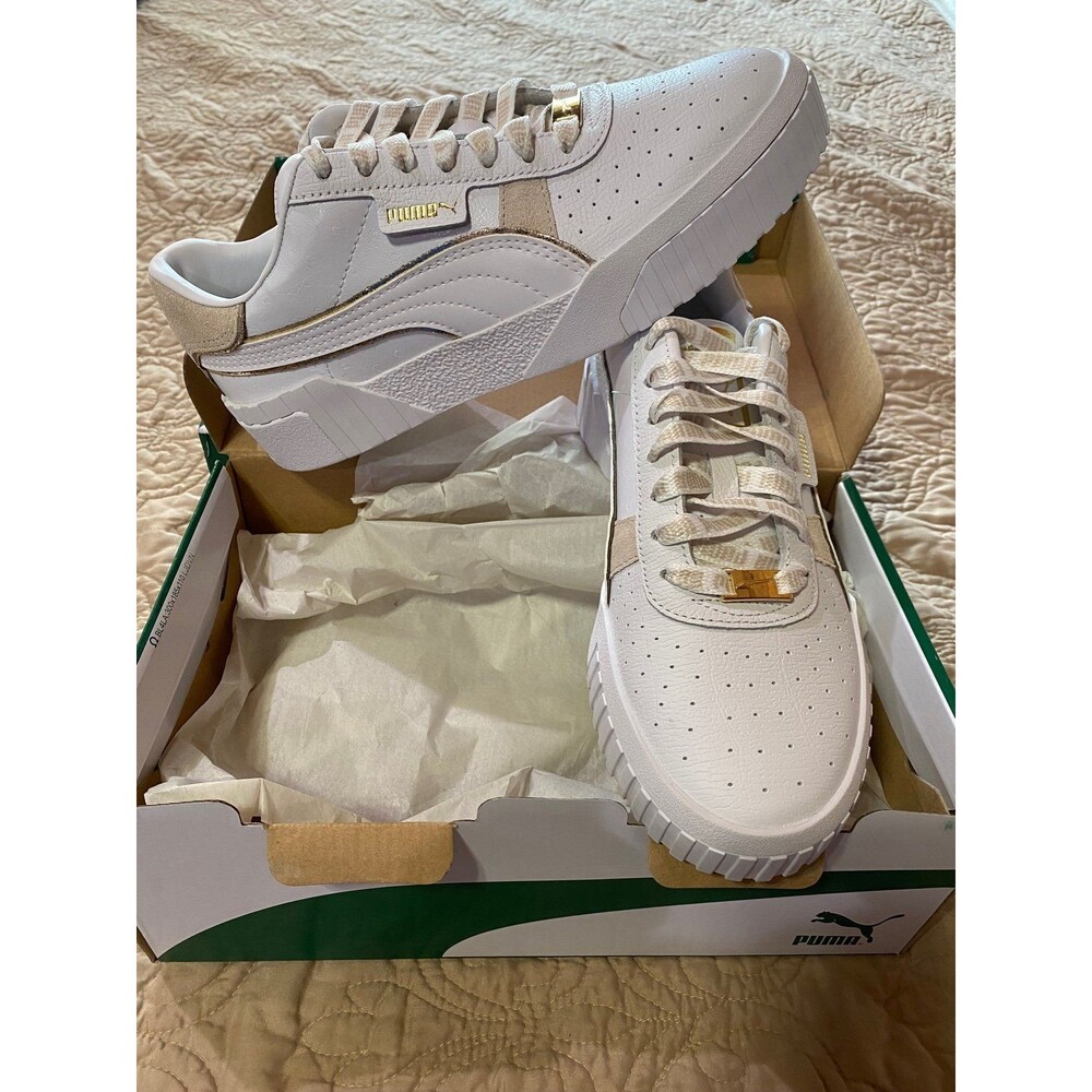 NIB PUMA CALI REINVENT WHITE GOLD 8.5